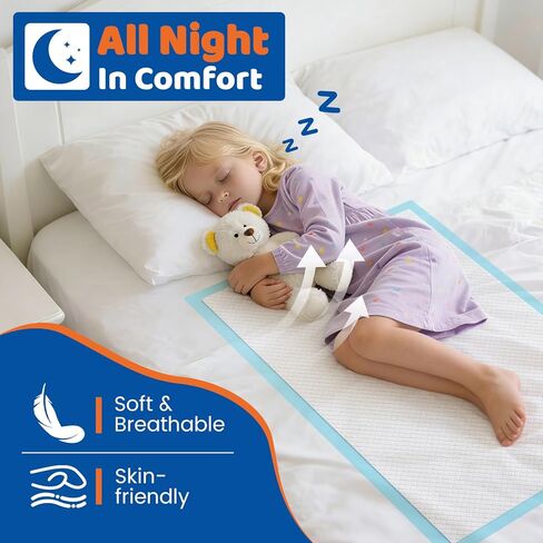 وسادات سرير فاخرة للاستعمال مرة واحدة مقاس 23 بوصة × 36 بوصة، وسادات داخلية فائقة الامتصاص للبالغين، وسادات تبول مقاومة للماء، وسادة تدريب كبيرة جدًا للجراء، وسادة تغيير حفاضات الأطفال، 100 قطعة in Kuwait