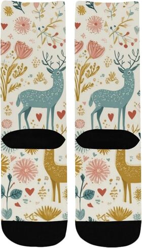 جوارب Pastel Deer Blooms للمشي لمسافات طويلة - جوارب شتوية حرارية سميكة دافئة للأطفال الصغار للأولاد والبنات للمدرسة، والارتداء اليومي والأنشطة الخارجية in Kuwait