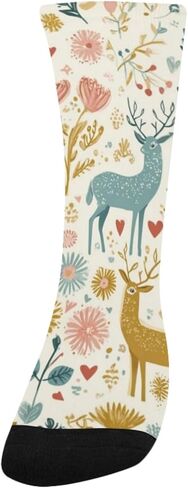 جوارب Pastel Deer Blooms للمشي لمسافات طويلة - جوارب شتوية حرارية سميكة دافئة للأطفال الصغار للأولاد والبنات للمدرسة، والارتداء اليومي والأنشطة الخارجية in Kuwait