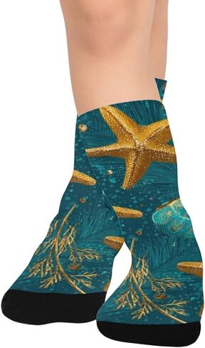 جوارب ذهبية للمشي لمسافات طويلة باللون البرتقالي والأخضر - جوارب شتوية حرارية سميكة دافئة للأولاد والبنات للمدرسة، والارتداء اليومي والأنشطة الخارجية in Kuwait