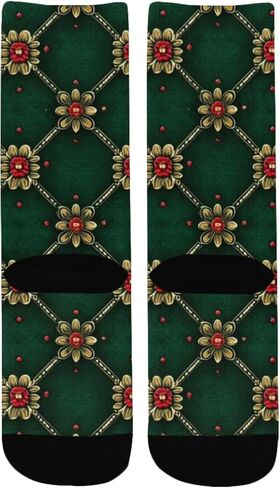 جوارب التنزه سيرًا على الأقدام بتصميم زهور زمردية - جوارب شتوية حرارية سميكة دافئة للأولاد والبنات الصغار للمدرسة، والارتداء اليومي والأنشطة الخارجية in Kuwait