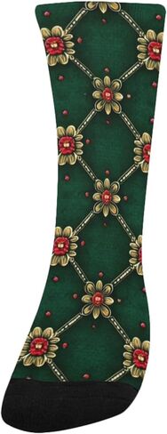 جوارب التنزه سيرًا على الأقدام بتصميم زهور زمردية - جوارب شتوية حرارية سميكة دافئة للأولاد والبنات الصغار للمدرسة، والارتداء اليومي والأنشطة الخارجية in Kuwait