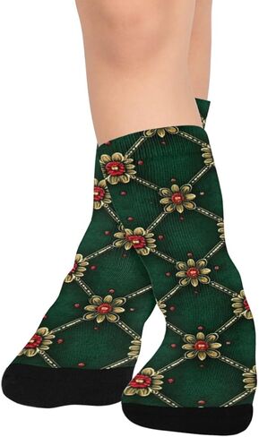 جوارب التنزه سيرًا على الأقدام بتصميم زهور زمردية - جوارب شتوية حرارية سميكة دافئة للأولاد والبنات الصغار للمدرسة، والارتداء اليومي والأنشطة الخارجية in Kuwait