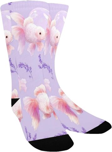 جوارب Art Goldfish الناعمة باللون الأرجواني للمشي لمسافات طويلة - جوارب شتوية سميكة دافئة للأولاد والبنات الصغار للمدرسة، والارتداء اليومي والأنشطة الخارجية in Kuwait