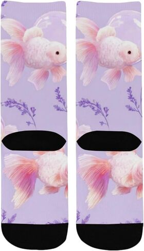 جوارب Art Goldfish الناعمة باللون الأرجواني للمشي لمسافات طويلة - جوارب شتوية سميكة دافئة للأولاد والبنات الصغار للمدرسة، والارتداء اليومي والأنشطة الخارجية in Kuwait