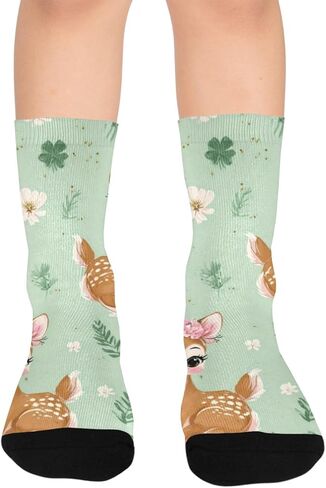 جوارب للتنزه سيرًا على الأقدام بطبعة زهور ظبي - جوارب شتوية حرارية سميكة دافئة للأولاد والبنات الصغار للمدرسة، والارتداء اليومي والأنشطة الخارجية in Kuwait