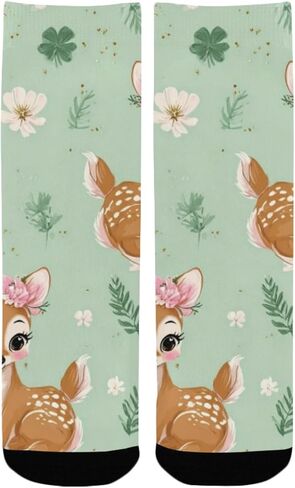 جوارب للتنزه سيرًا على الأقدام بطبعة زهور ظبي - جوارب شتوية حرارية سميكة دافئة للأولاد والبنات الصغار للمدرسة، والارتداء اليومي والأنشطة الخارجية in Kuwait