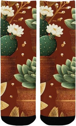 جوارب المشي لمسافات طويلة في حديقة صبار الصحراء الرجعية - جوارب شتوية حرارية سميكة دافئة للأولاد والبنات الصغار للمدرسة، والارتداء اليومي والأنشطة الخارجية in Kuwait