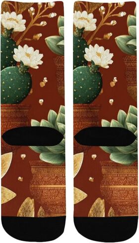 جوارب المشي لمسافات طويلة في حديقة صبار الصحراء الرجعية - جوارب شتوية حرارية سميكة دافئة للأولاد والبنات الصغار للمدرسة، والارتداء اليومي والأنشطة الخارجية in Kuwait