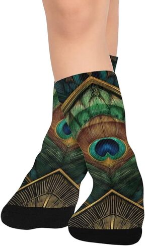 جوارب المشي لمسافات طويلة بلون أزرق مخضر على شكل زهرة اللوتس - جوارب شتوية حرارية سميكة دافئة للأولاد والبنات للمدرسة، والارتداء اليومي والأنشطة الخارجية in Kuwait