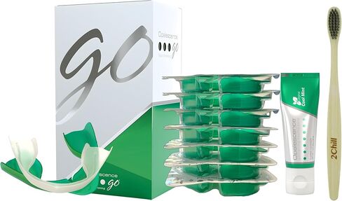 Opalescence GO 15 Whitening Bundle - (7 Treatments) Hydrogen Peroxide Prefilled Whitening Trays and Travel Sensitive Whitening Toothpaste 1 Oz - Mint Flavor- 6288-1T in Kuwait
