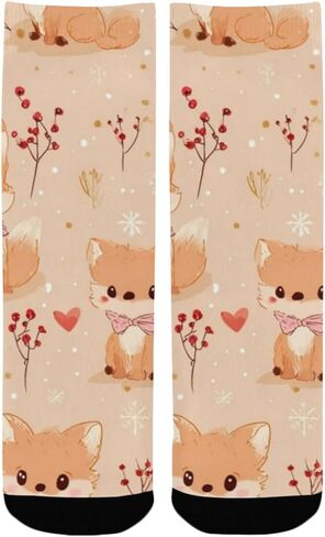 جوارب Art Cute Little Fox للمشي لمسافات طويلة - جوارب شتوية حرارية سميكة دافئة للأطفال الصغار للأولاد والبنات للمدرسة، والارتداء اليومي والأنشطة الخارجية in Kuwait
