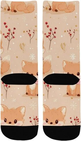 جوارب Art Cute Little Fox للمشي لمسافات طويلة - جوارب شتوية حرارية سميكة دافئة للأطفال الصغار للأولاد والبنات للمدرسة، والارتداء اليومي والأنشطة الخارجية in Kuwait