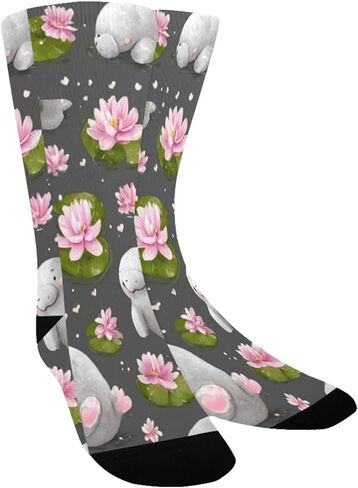جوارب Lily Pad Manatees للمشي لمسافات طويلة - جوارب شتوية حرارية سميكة دافئة للأولاد والبنات للمدرسة، والارتداء اليومي والأنشطة الخارجية in Kuwait