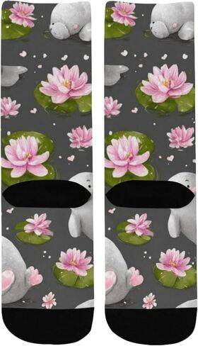 جوارب Lily Pad Manatees للمشي لمسافات طويلة - جوارب شتوية حرارية سميكة دافئة للأولاد والبنات للمدرسة، والارتداء اليومي والأنشطة الخارجية in Kuwait