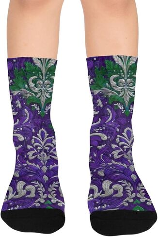 جوارب ليلية منسوجة بالزهور - جوارب شتوية حرارية سميكة دافئة للأولاد والبنات الصغار للمدرسة، والارتداء اليومي والأنشطة الخارجية in Kuwait