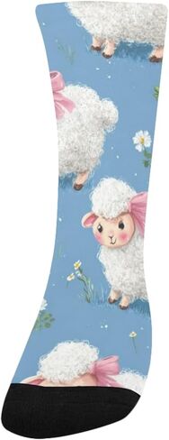 جوارب زرقاء للمشي لمسافات طويلة بطبعة خروف باستيل - جوارب شتوية حرارية سميكة دافئة للأولاد والبنات للمدرسة، والارتداء اليومي والأنشطة الخارجية in Kuwait