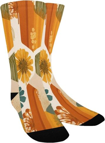 جوارب المشي لمسافات طويلة بتصميم هندسي زهري - جوارب شتوية حرارية سميكة دافئة للأطفال الصغار للأولاد والبنات للمدرسة، والارتداء اليومي والأنشطة الخارجية in Kuwait