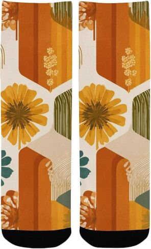 جوارب المشي لمسافات طويلة بتصميم هندسي زهري - جوارب شتوية حرارية سميكة دافئة للأطفال الصغار للأولاد والبنات للمدرسة، والارتداء اليومي والأنشطة الخارجية in Kuwait