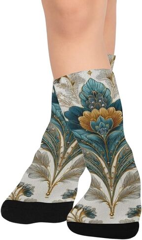 جوارب المشي لمسافات طويلة مصممة على شكل زهرة زرقاء - جوارب شتوية حرارية سميكة دافئة للأطفال الصغار للأولاد والبنات للمدرسة، والارتداء اليومي والأنشطة الخارجية in Kuwait