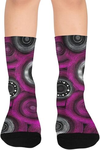 جوارب داكنة للمشي لمسافات طويلة بدوائر منقطة باللون الوردي - جوارب شتوية حرارية سميكة دافئة للأولاد والبنات للمدرسة، والارتداء اليومي والأنشطة الخارجية in Kuwait