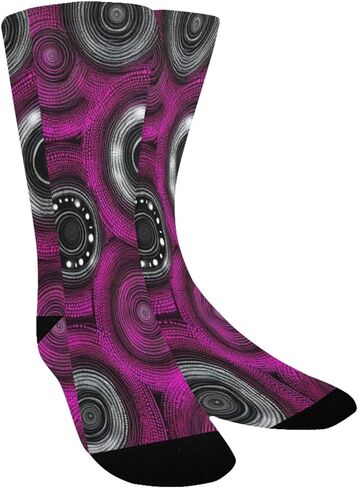 جوارب داكنة للمشي لمسافات طويلة بدوائر منقطة باللون الوردي - جوارب شتوية حرارية سميكة دافئة للأولاد والبنات للمدرسة، والارتداء اليومي والأنشطة الخارجية in Kuwait