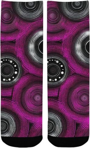 جوارب داكنة للمشي لمسافات طويلة بدوائر منقطة باللون الوردي - جوارب شتوية حرارية سميكة دافئة للأولاد والبنات للمدرسة، والارتداء اليومي والأنشطة الخارجية in Kuwait