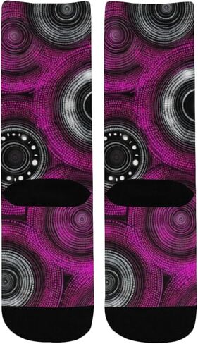 جوارب داكنة للمشي لمسافات طويلة بدوائر منقطة باللون الوردي - جوارب شتوية حرارية سميكة دافئة للأولاد والبنات للمدرسة، والارتداء اليومي والأنشطة الخارجية in Kuwait