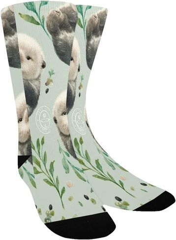 جوارب لطيفة للتنزه سيرًا على الأقدام باللون الأخضر الناعم من Otter - جوارب شتوية حرارية سميكة دافئة للأولاد والبنات للمدرسة، والارتداء اليومي والأنشطة الخارجية in Kuwait