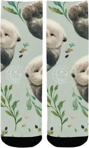 جوارب لطيفة للتنزه سيرًا على الأقدام باللون الأخضر الناعم من Otter - جوارب شتوية حرارية سميكة دافئة للأولاد والبنات للمدرسة، والارتداء اليومي والأنشطة الخارجية in Kuwait