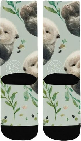 جوارب لطيفة للتنزه سيرًا على الأقدام باللون الأخضر الناعم من Otter - جوارب شتوية حرارية سميكة دافئة للأولاد والبنات للمدرسة، والارتداء اليومي والأنشطة الخارجية in Kuwait