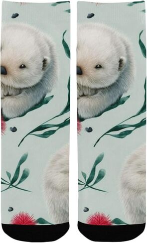 جوارب المشي لمسافات طويلة باللون الرمادي Otter Sleepy Green - جوارب شتوية حرارية سميكة دافئة للأولاد والبنات للمدرسة، والارتداء اليومي والأنشطة الخارجية in Kuwait