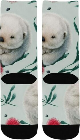 جوارب المشي لمسافات طويلة باللون الرمادي Otter Sleepy Green - جوارب شتوية حرارية سميكة دافئة للأولاد والبنات للمدرسة، والارتداء اليومي والأنشطة الخارجية in Kuwait