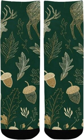 جوارب للتنزه سيرًا على الأقدام مطبوعة باللون البني من Forest Deers - جوارب شتوية حرارية سميكة دافئة للأولاد والبنات الصغار للمدرسة، والارتداء اليومي والأنشطة الخارجية in Kuwait