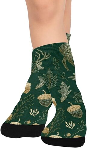 جوارب للتنزه سيرًا على الأقدام مطبوعة باللون البني من Forest Deers - جوارب شتوية حرارية سميكة دافئة للأولاد والبنات الصغار للمدرسة، والارتداء اليومي والأنشطة الخارجية in Kuwait