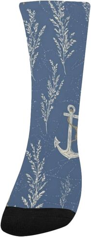 جوارب زرقاء للمشي لمسافات طويلة بطباعة مرساة بحرية - جوارب شتوية حرارية سميكة دافئة للأولاد والبنات الصغار للمدرسة، والارتداء اليومي والأنشطة الخارجية in Kuwait