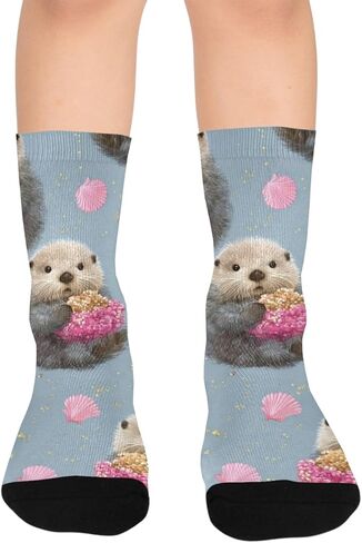 جوارب المشي لمسافات طويلة المرحة من Brown Otter - جوارب شتوية حرارية سميكة دافئة للأولاد والبنات للمدرسة، والارتداء اليومي والأنشطة الخارجية in Kuwait