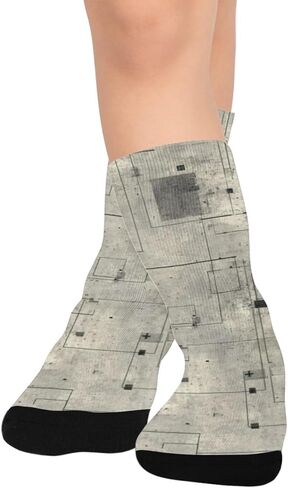 جوارب المشي لمسافات طويلة بشبكة خرسانية بسيطة - جوارب شتوية حرارية سميكة دافئة للأولاد والبنات للمدرسة، والارتداء اليومي والأنشطة الخارجية in Kuwait