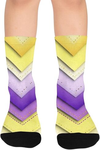 جوارب المشي لمسافات طويلة بنمط هندسي حديث - جوارب شتوية حرارية سميكة دافئة للأطفال الصغار للأولاد والبنات للمدرسة، والارتداء اليومي والأنشطة الخارجية in Kuwait