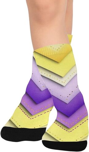 جوارب المشي لمسافات طويلة بنمط هندسي حديث - جوارب شتوية حرارية سميكة دافئة للأطفال الصغار للأولاد والبنات للمدرسة، والارتداء اليومي والأنشطة الخارجية in Kuwait