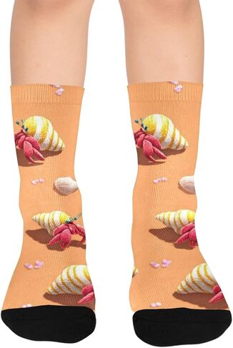 جوارب التنزه سيرًا على الأقدام من Coastal Hermit Crabs Art - جوارب شتوية حرارية سميكة دافئة للأولاد والبنات للمدرسة، والارتداء اليومي والأنشطة الخارجية in Kuwait