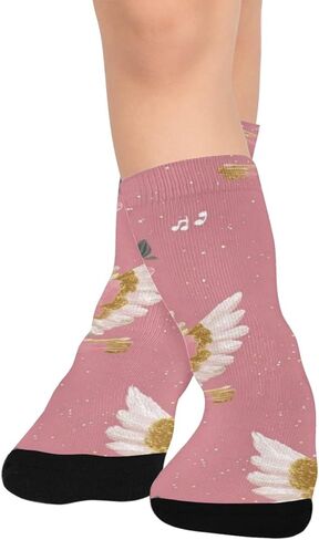 جوارب Art Pink Bird للمشي لمسافات طويلة - جوارب شتوية حرارية سميكة دافئة للأطفال الصغار للأولاد والبنات للمدرسة، والارتداء اليومي والأنشطة الخارجية in Kuwait