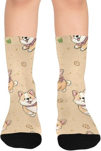جوارب المشي لمسافات طويلة من Art Playful Corgi Brown - جوارب شتوية حرارية سميكة دافئة للأولاد والبنات للمدرسة، والارتداء اليومي والأنشطة الخارجية in Kuwait
