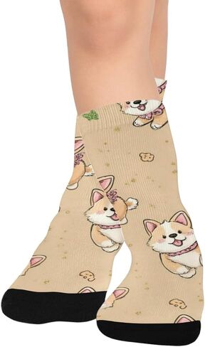جوارب المشي لمسافات طويلة من Art Playful Corgi Brown - جوارب شتوية حرارية سميكة دافئة للأولاد والبنات للمدرسة، والارتداء اليومي والأنشطة الخارجية in Kuwait