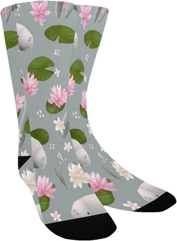 خروف البحر واللوتس الرمادي - جوارب المشي لمسافات طويلة - جوارب شتوية دافئة سميكة للأولاد والبنات للمدرسة، والارتداء اليومي والأنشطة الخارجية in Kuwait