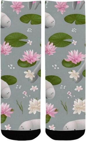 خروف البحر واللوتس الرمادي - جوارب المشي لمسافات طويلة - جوارب شتوية دافئة سميكة للأولاد والبنات للمدرسة، والارتداء اليومي والأنشطة الخارجية in Kuwait