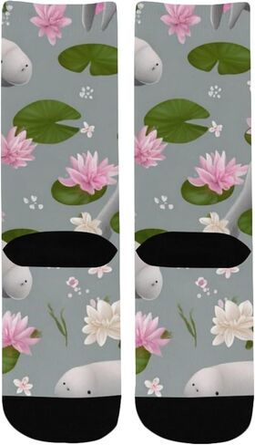 خروف البحر واللوتس الرمادي - جوارب المشي لمسافات طويلة - جوارب شتوية دافئة سميكة للأولاد والبنات للمدرسة، والارتداء اليومي والأنشطة الخارجية in Kuwait