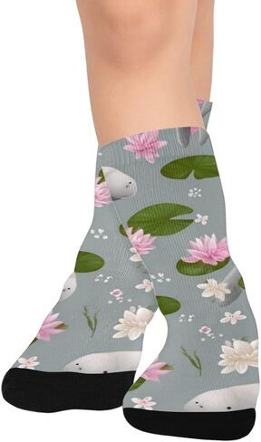 خروف البحر واللوتس الرمادي - جوارب المشي لمسافات طويلة - جوارب شتوية دافئة سميكة للأولاد والبنات للمدرسة، والارتداء اليومي والأنشطة الخارجية in Kuwait