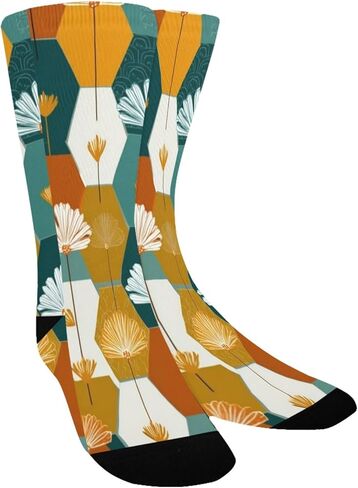 جوارب المشي لمسافات طويلة الفنية النباتية الرجعية - جوارب شتوية حرارية سميكة دافئة للأولاد والبنات الصغار للمدرسة، والارتداء اليومي والأنشطة الخارجية in Kuwait