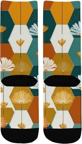 جوارب المشي لمسافات طويلة الفنية النباتية الرجعية - جوارب شتوية حرارية سميكة دافئة للأولاد والبنات الصغار للمدرسة، والارتداء اليومي والأنشطة الخارجية in Kuwait